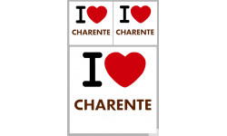 Département La Charente (16) - 3 autocollants "J'aime" - Sticker/autocollant